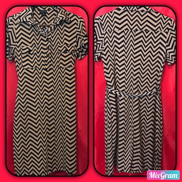 EnFocus Petite Chevron shirtwaist Henley Dress - Picture 3 of 8